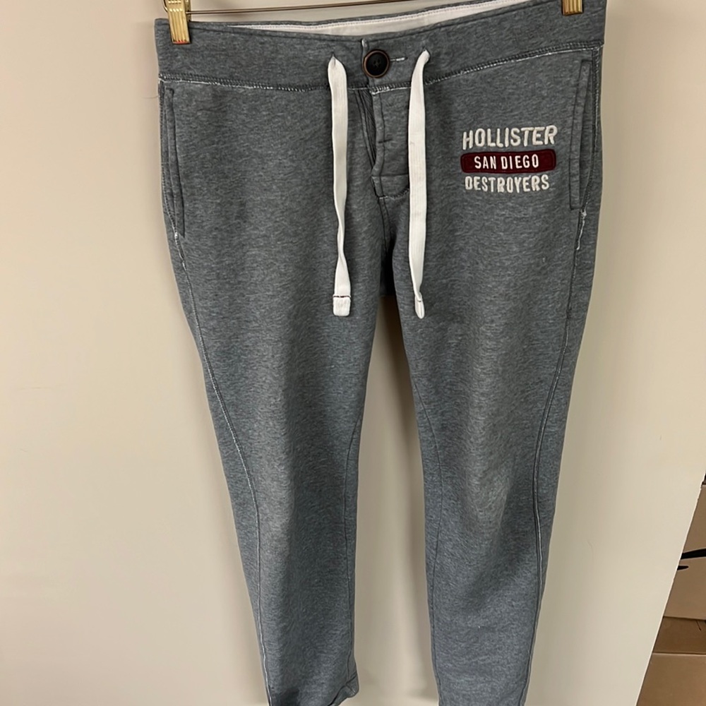 Hollister San Diego destroyers hco grey skinny sweatpants men size S small